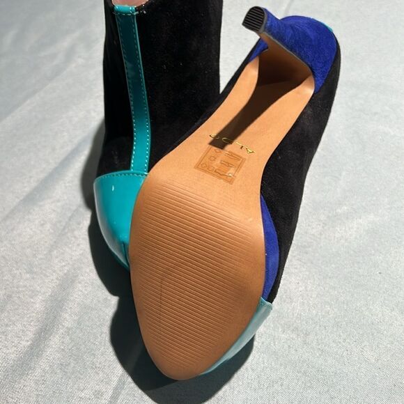 Aldo Color Block Suede Ankle Booties Size 7.  B55 - Picture 9 of 11